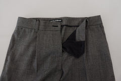 Dolce & Gabbana Gray High Waist Women Wool Pants -   -  Dolce & Gabbana.