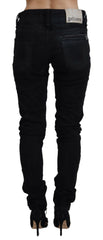 John Galliano Black Cotton Mid Waist Skinny Slim Fit Denim Jeans -   -  John Galliano.