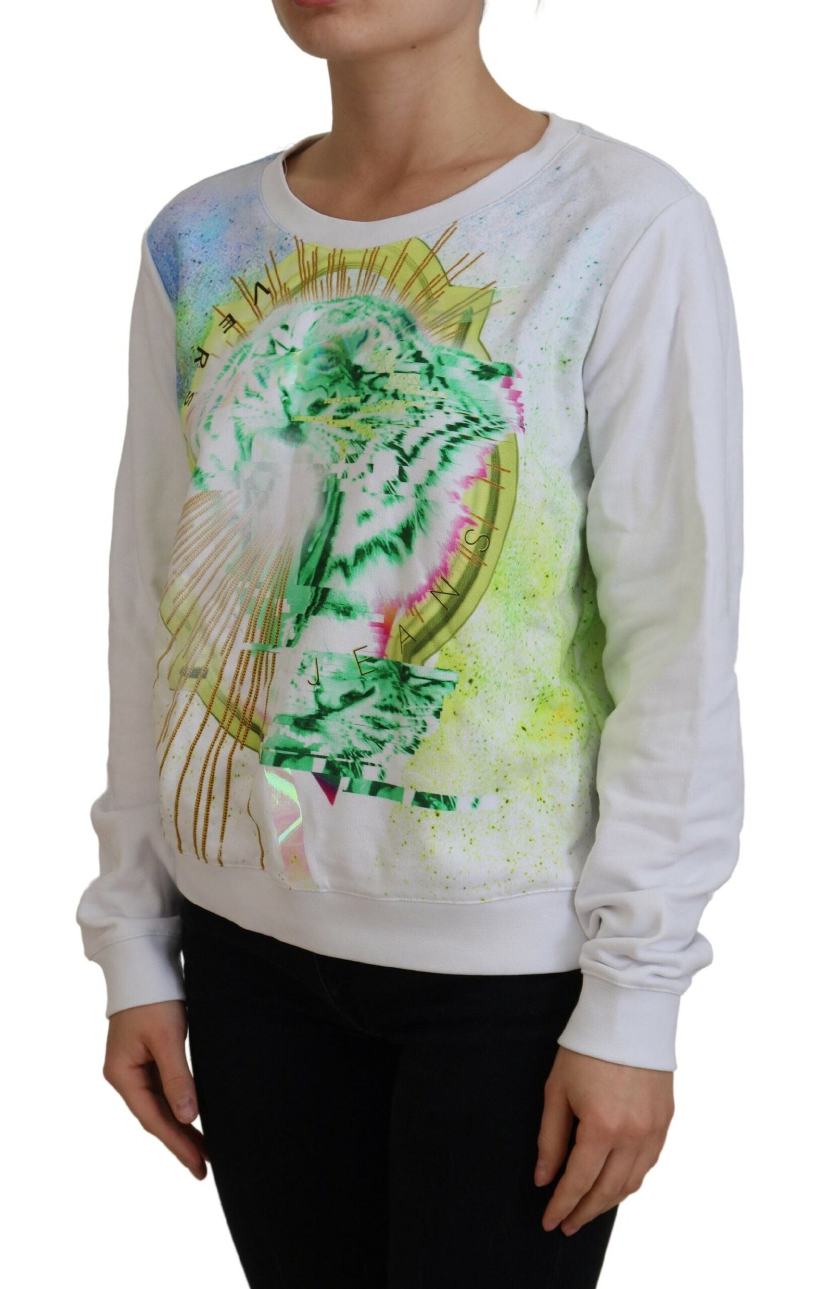 Versace Jeans White Graphic Print Long Sleeves Sweater -   -  Versace Jeans. Versace Jeans White Graphic Print Long Sleeves Sweater -   -  Versace Jeans.