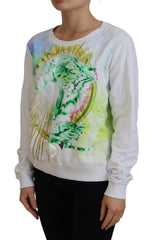 Versace Jeans White Graphic Print Long Sleeves Sweater -   -  Versace Jeans.
