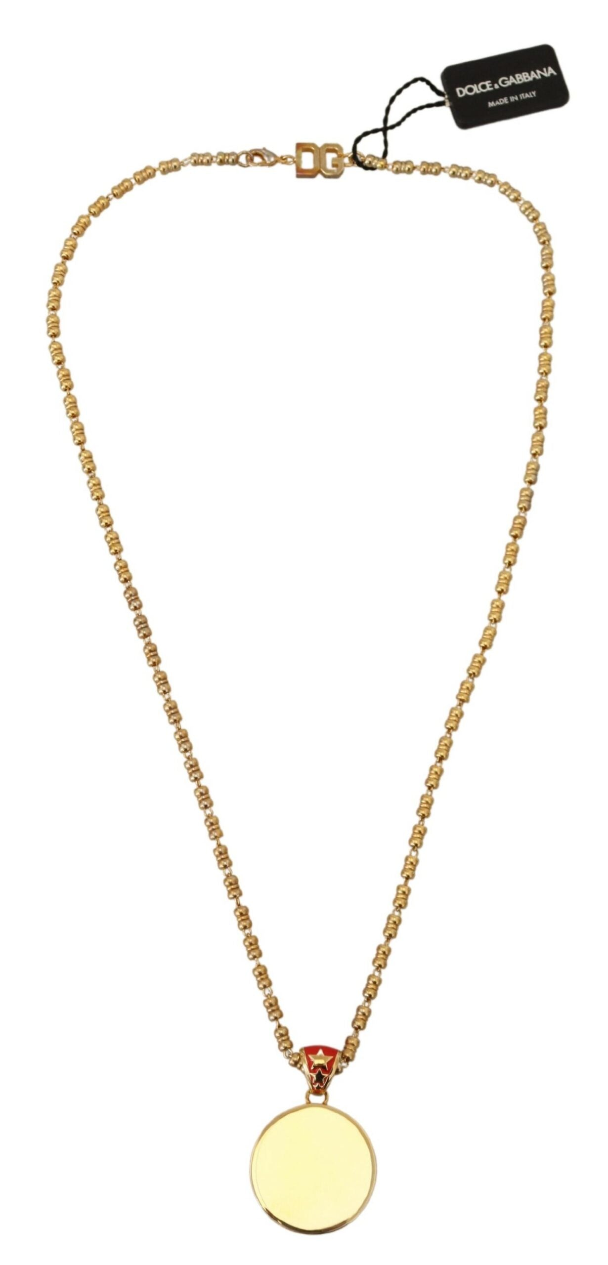 Dolce & Gabbana Gold Brass Chain SUPER PIG Pendant Logo Necklace -   -  Dolce & Gabbana. Dolce & Gabbana Gold Brass Chain SUPER PIG Pendant Logo Necklace -   -  Dolce & Gabbana.