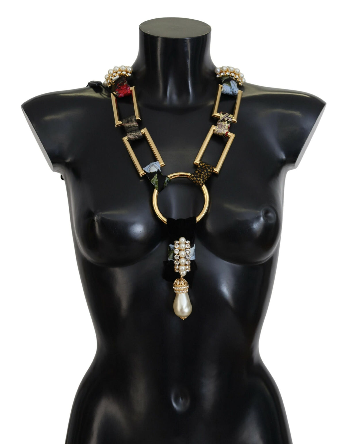Dolce & Gabbana Gold Brass Sicily Crystal Robe Statement Necklace -   -  Dolce & Gabbana.