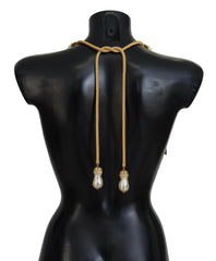 Dolce & Gabbana Gold Brass Sicily Crystal Robe Statement Necklace -   -  Dolce & Gabbana.