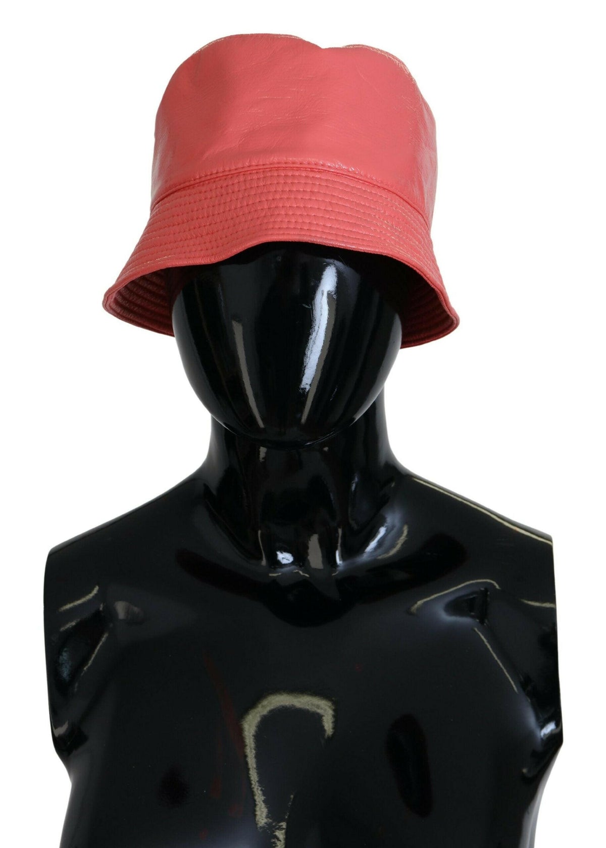 Dolce & Gabbana Peach Quilted Faux Leather Women Bucket Cap Hat -   -  Dolce & Gabbana.
