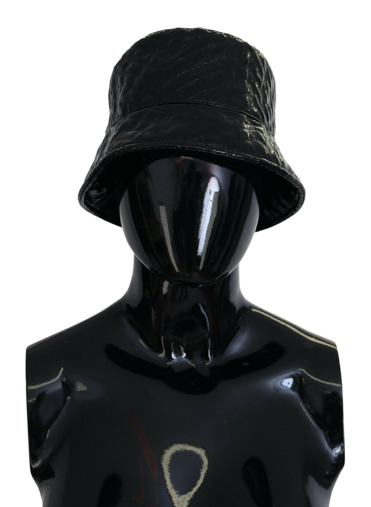 Dolce & Gabbana Black Quilted Faux Leather Women Bucket Cap Hat -   -  Dolce & Gabbana.