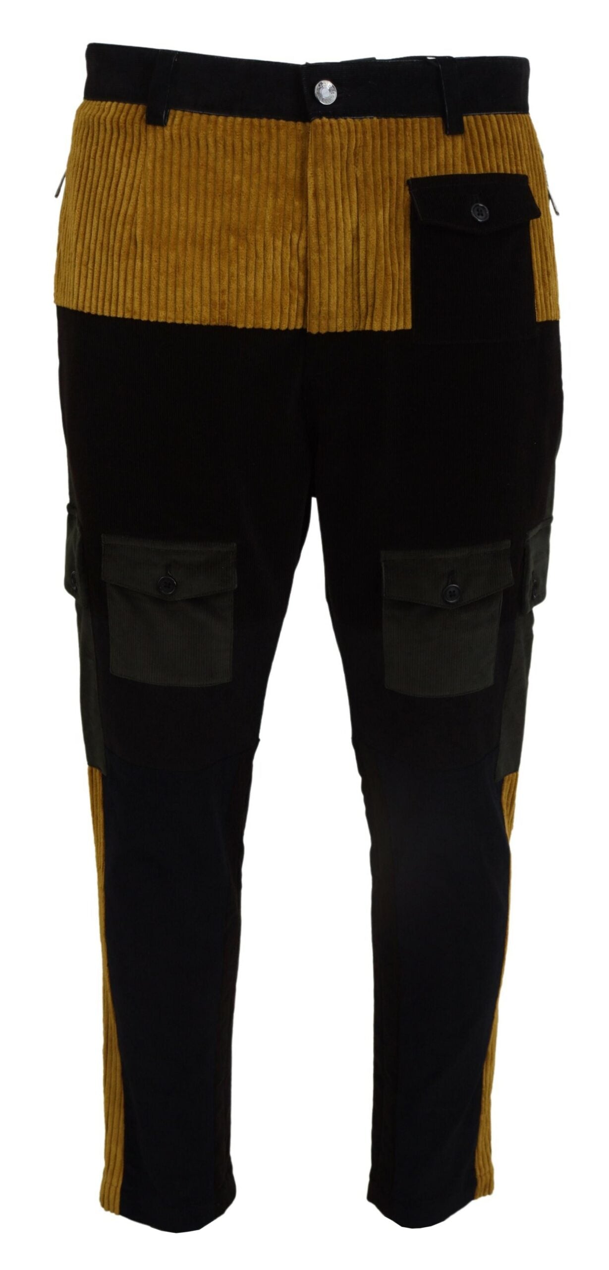 Dolce & Gabbana Black Yellow Cotton Men Pants -   -  Dolce & Gabbana.