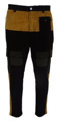Dolce & Gabbana Black Yellow Cotton Men Pants -   -  Dolce & Gabbana.