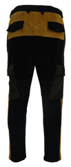 Dolce & Gabbana Black Yellow Cotton Men Pants -   -  Dolce & Gabbana.