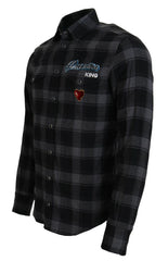 Dolce & Gabbana Black Gray Check Men Long Sleeves Shirt -   -  Dolce & Gabbana.