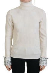 Dolce & Gabbana Ivory Turtleneck Distressed Cuff Pullover Sweater -   -  Dolce & Gabbana.