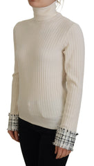 Dolce & Gabbana Ivory Turtleneck Distressed Cuff Pullover Sweater -   -  Dolce & Gabbana.