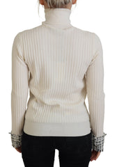 Dolce & Gabbana Ivory Turtleneck Distressed Cuff Pullover Sweater -   -  Dolce & Gabbana.