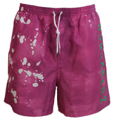 DsquaredΒ² Pink Tie Dye Logo Men Beachwear Shorts Swimwear -   -  DsquaredΒ².