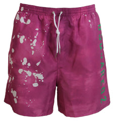 Dsquared² Pink Tie Dye Logo Men Beachwear Shorts Swimwear -   -  Dsquared².