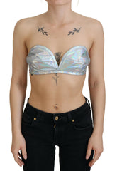 Dolce & Gabbana Silver Holographic Effect Bustier Brassiere Top -   -  Dolce & Gabbana.