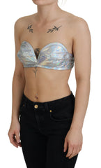 Dolce & Gabbana Silver Holographic Effect Bustier Brassiere Top -   -  Dolce & Gabbana.