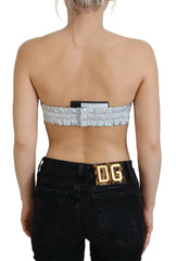 Dolce & Gabbana Silver Holographic Effect Bustier Brassiere Top -   -  Dolce & Gabbana.