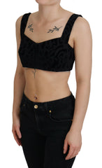Dolce & Gabbana Black Leopard Cropped Bustier Corset Bra Top -   -  Dolce & Gabbana.