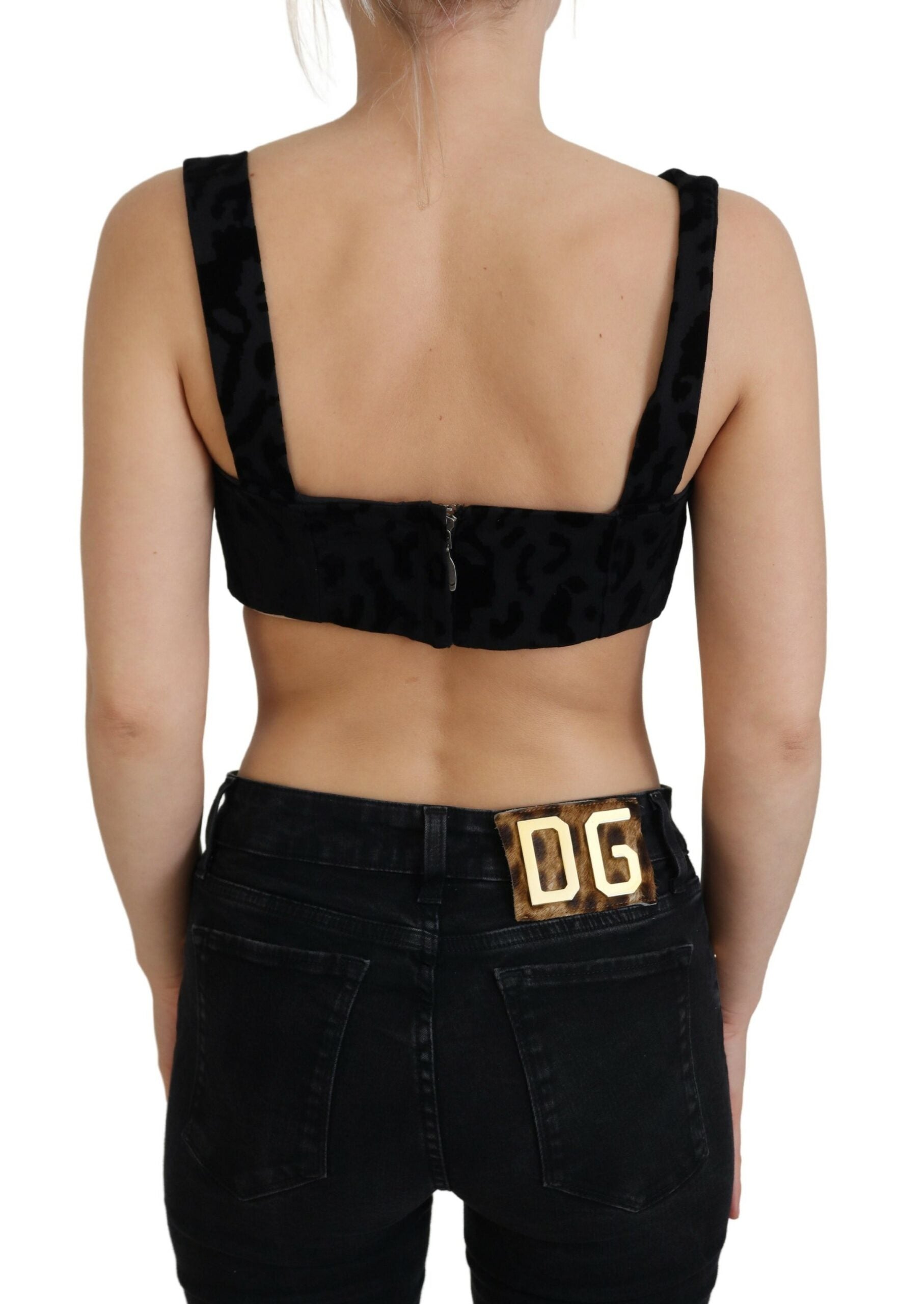 Dolce & Gabbana Black Leopard Cropped Bustier Corset Bra Top -   -  Dolce & Gabbana. Dolce & Gabbana Black Leopard Cropped Bustier Corset Bra Top -   -  Dolce & Gabbana.