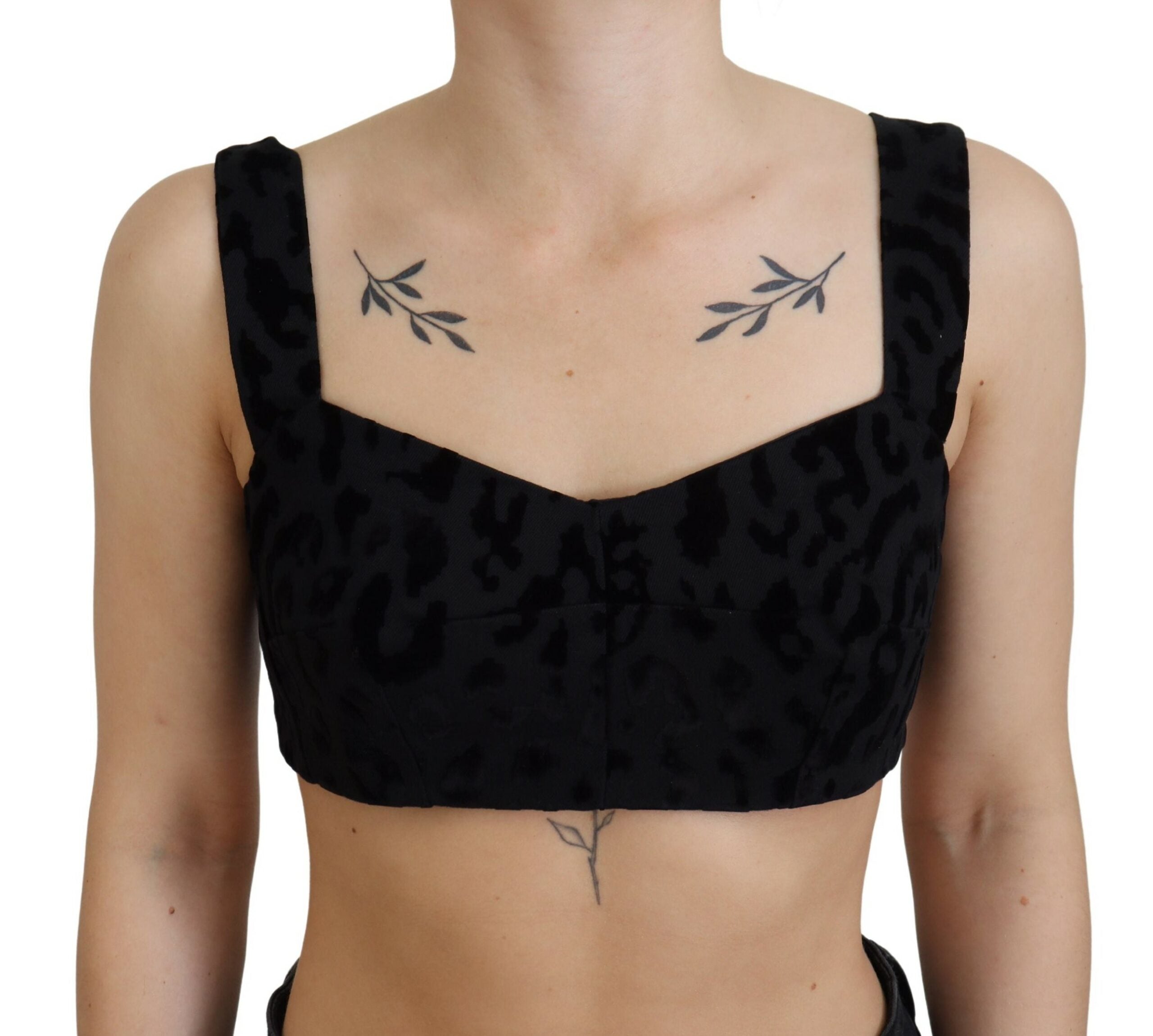 Dolce & Gabbana Black Leopard Cropped Bustier Corset Bra Top -   -  Dolce & Gabbana. Dolce & Gabbana Black Leopard Cropped Bustier Corset Bra Top -   -  Dolce & Gabbana.