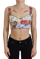 Dolce & Gabbana Multicolor Floral Cropped Bustier Corset Top -   -  Dolce & Gabbana.