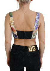Dolce & Gabbana Multicolor Floral Cropped Bustier Corset Top -   -  Dolce & Gabbana.