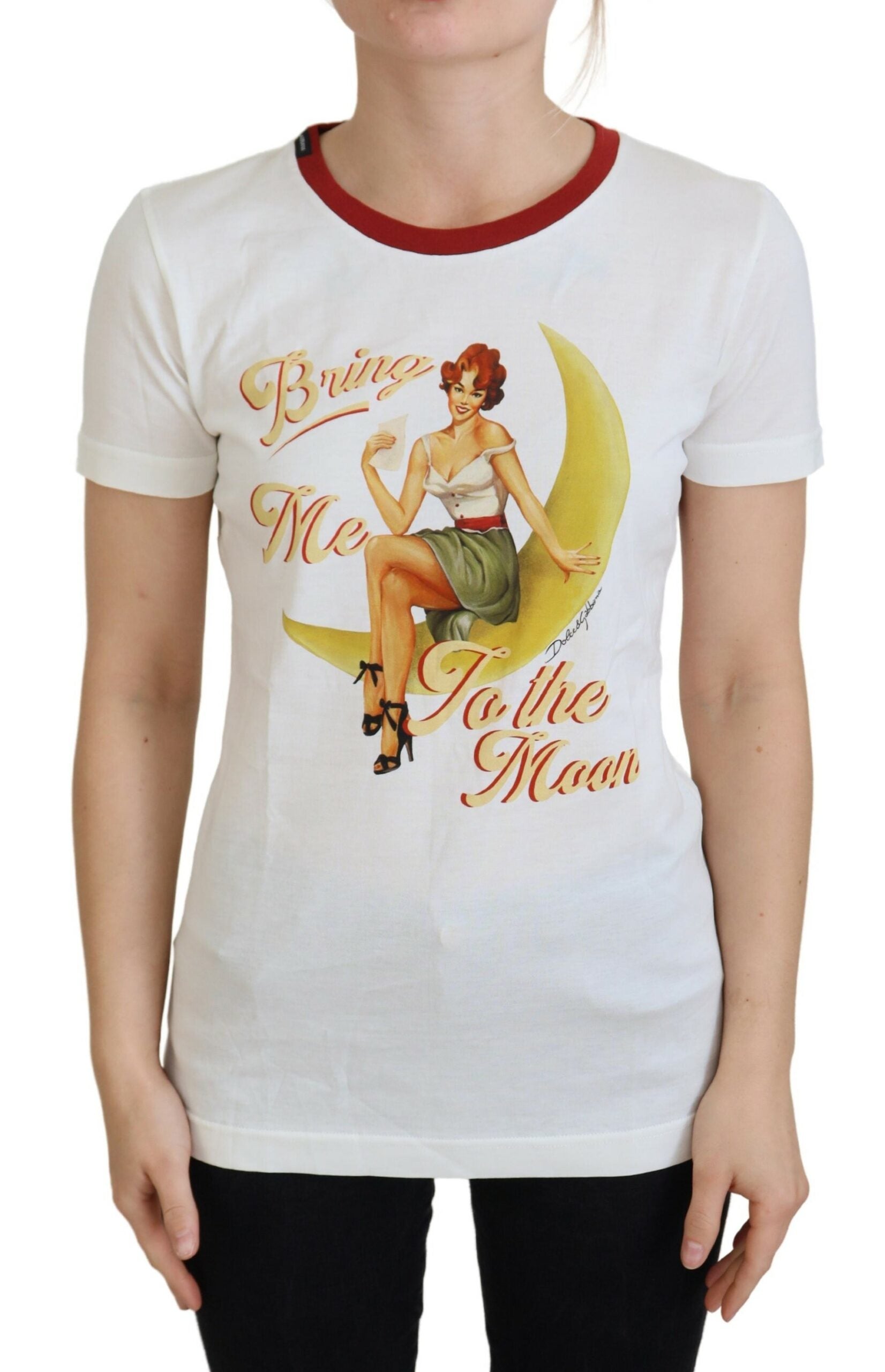 Dolce & Gabbana White Printed Short Sleeves Pullover Top -   -  Dolce & Gabbana.