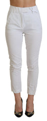 Dondup White High Waist Tapered Women Pants -   -  Dondup.