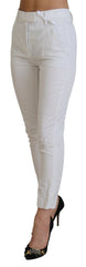 Dondup White High Waist Tapered Women Pants -   -  Dondup.