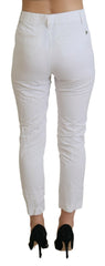 Dondup White High Waist Tapered Women Pants -   -  Dondup.