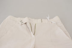 Dondup White High Waist Tapered Women Pants -   -  Dondup.