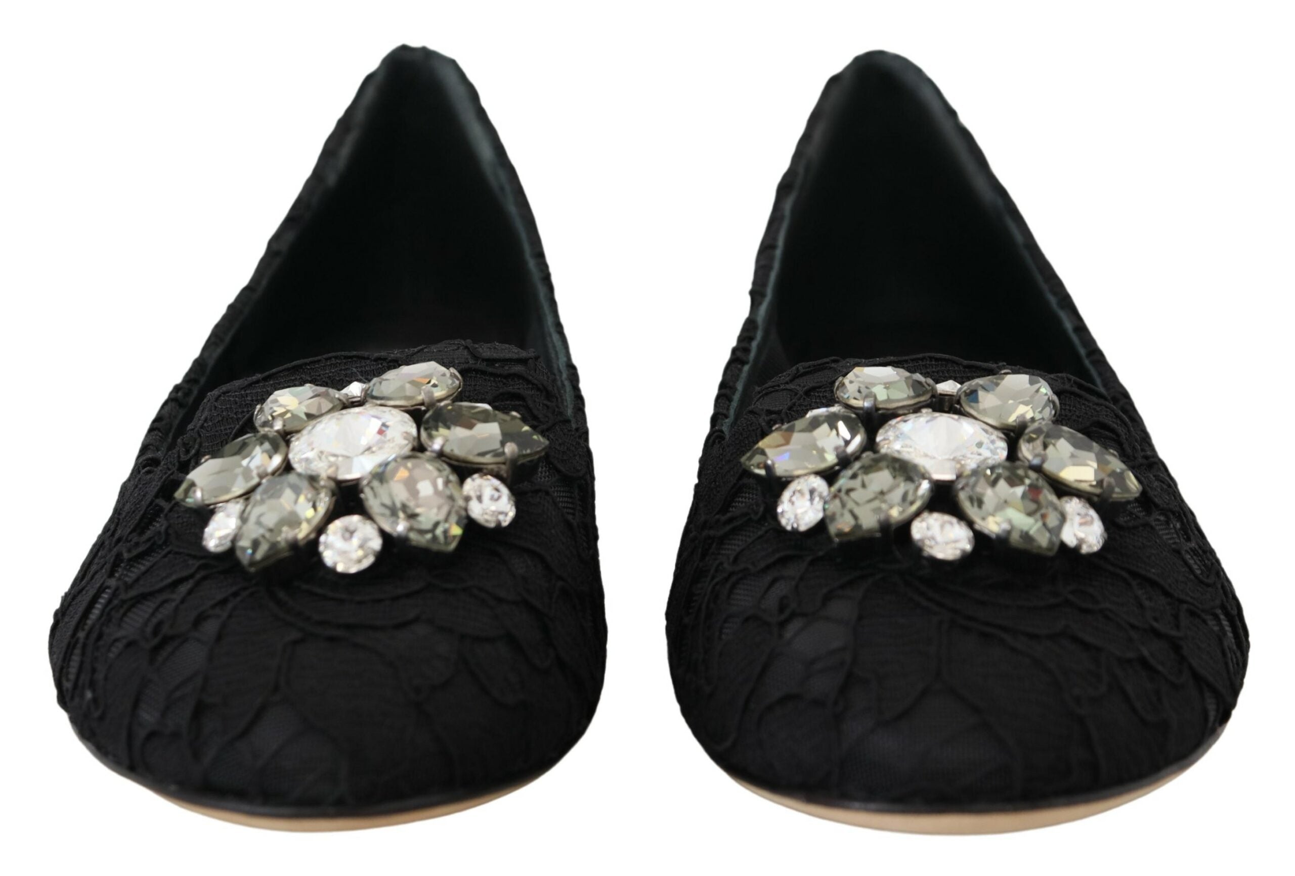 Dolce & Gabbana Black Taormina Lace Crystals Flats Shoes -   -  Dolce & Gabbana. Dolce & Gabbana Black Taormina Lace Crystals Flats Shoes -   -  Dolce & Gabbana.