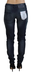Acht Blue Washed Low Waist Slim Fit Cotton Denim Jeans -   -  Acht.