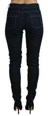 Acht Dark Blue Low Waist Slim Fit Women Denim Jeans -   -  Acht.