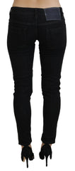 Acht Black Low Waist Slim Fit Cotton Denim Jeans -   -  Acht.