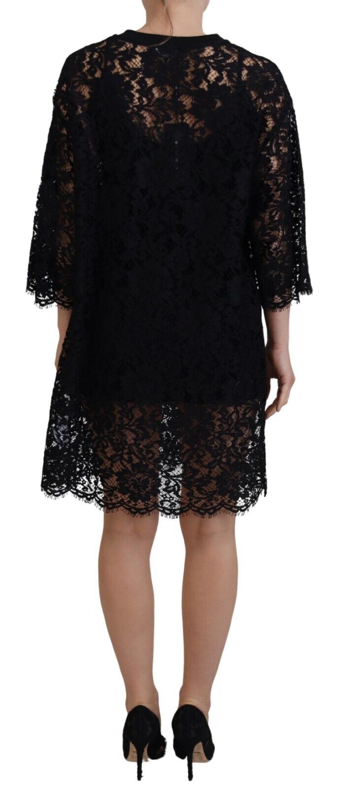 Dolce & Gabbana Black Floral Lace Cotton Shift Mini Dress -   -  Dolce & Gabbana. Dolce & Gabbana Black Floral Lace Cotton Shift Mini Dress -   -  Dolce & Gabbana.