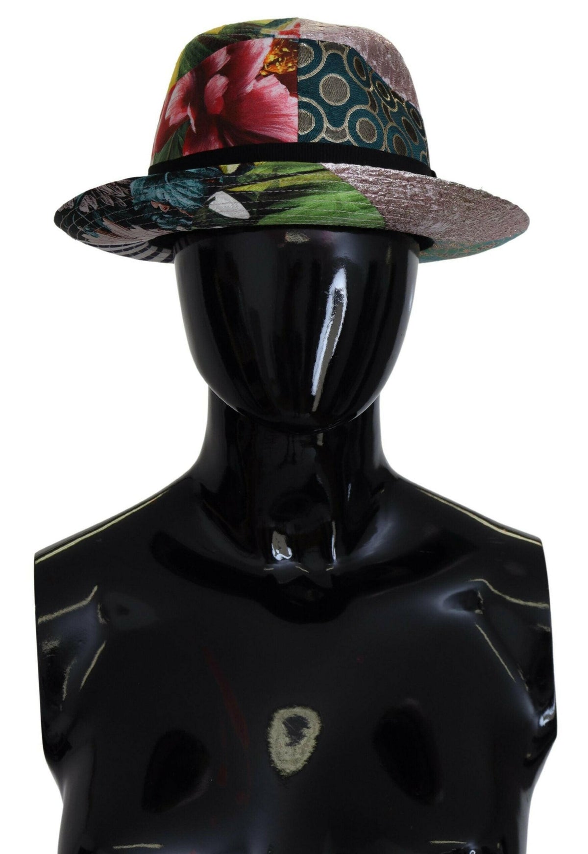 Dolce & Gabbana Multicolor Patchwork Women Fedora Wide Brim Hat -   -  Dolce & Gabbana.