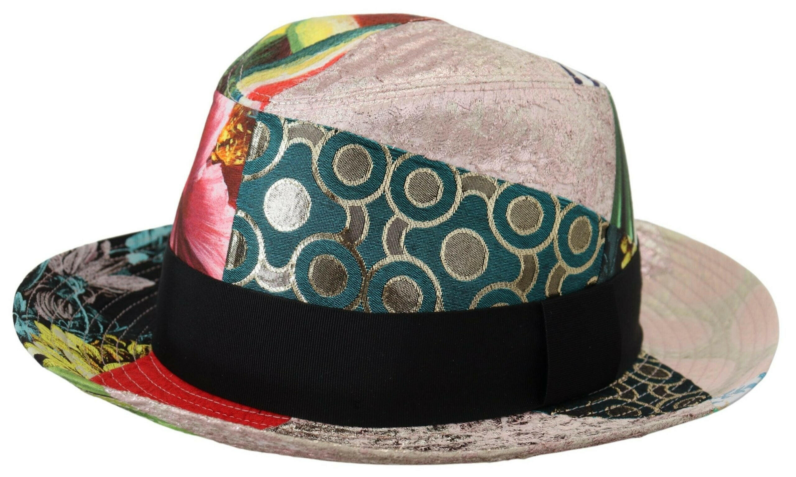 Dolce & Gabbana Multicolor Patchwork Women Fedora Wide Brim Hat -   -  Dolce & Gabbana. Dolce & Gabbana Multicolor Patchwork Women Fedora Wide Brim Hat -   -  Dolce & Gabbana.
