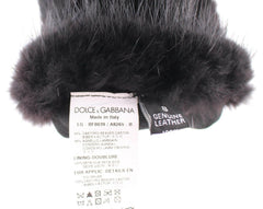 Dolce & Gabbana Black Beaver Fur Lambskin Leather Elbow Gloves - - Dolce & Gabbana.