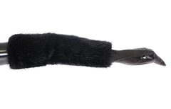 Dolce & Gabbana Black Beaver Fur Lambskin Leather Elbow Gloves - - Dolce & Gabbana.