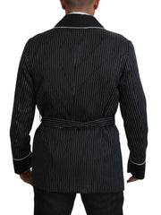 Dolce & Gabbana Black Robe Striped DG Patch Jacket Men Blazer -   -  Dolce & Gabbana.