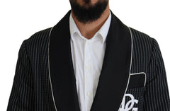Dolce & Gabbana Black Robe Striped DG Patch Jacket Men Blazer -   -  Dolce & Gabbana.