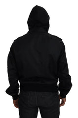 Dolce & Gabbana Black Nylon Hooded Full Zip Men Coat Jacket -   -  Dolce & Gabbana.