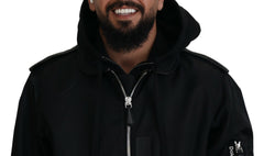 Dolce & Gabbana Black Nylon Hooded Full Zip Men Coat Jacket -   -  Dolce & Gabbana.
