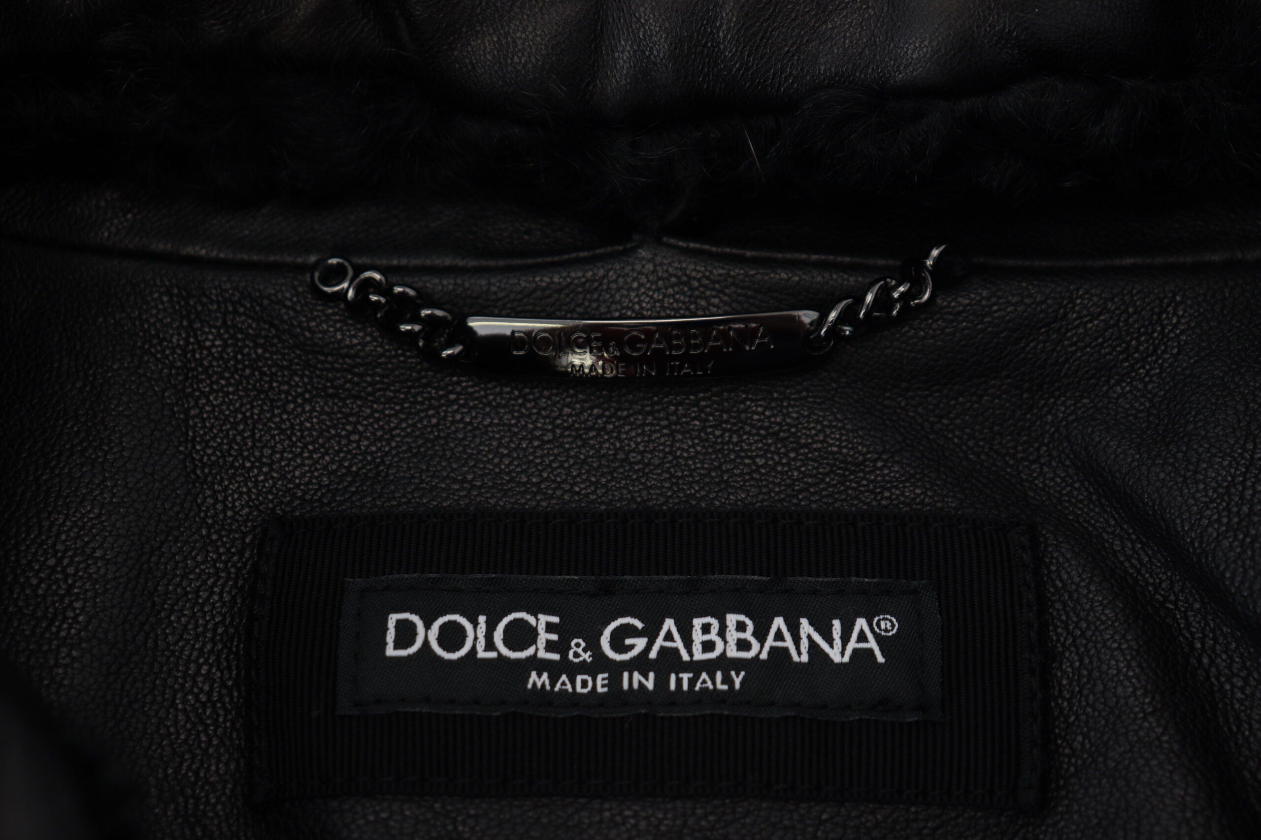 Dolce & Gabbana Black Lamb Leather Collared Men Coat Jacket -   -  Dolce & Gabbana. Dolce & Gabbana Black Lamb Leather Collared Men Coat Jacket -   -  Dolce & Gabbana.