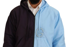 Dolce & Gabbana Black Blue DG Hooded Full Zip Men Jacket -   -  Dolce & Gabbana.