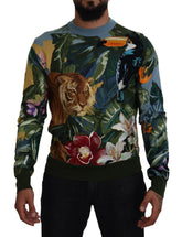 Dolce & Gabbana Multicolor Jungle Wool Pullover Logo Sweater -   -  Dolce & Gabbana.