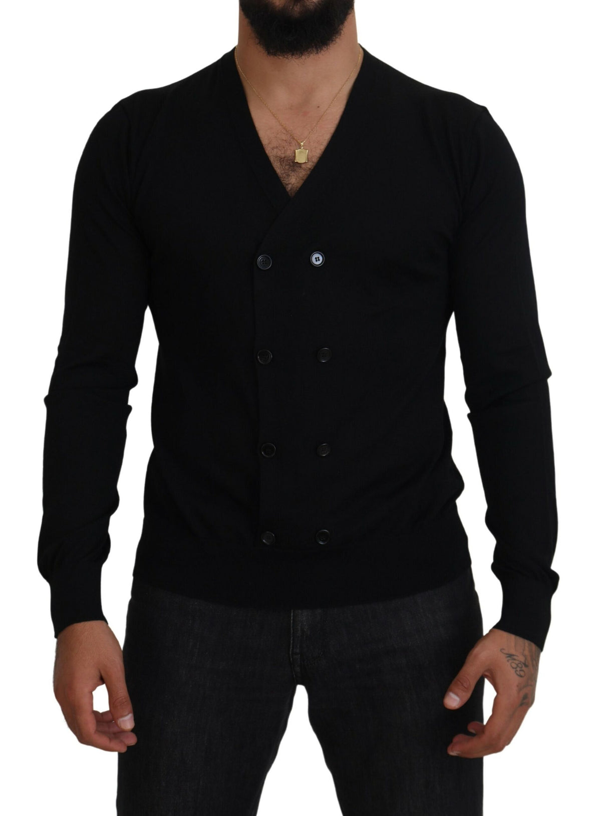 Dolce & Gabbana Black Cashmere Button Down Cardigan Sweater -   -  Dolce & Gabbana.