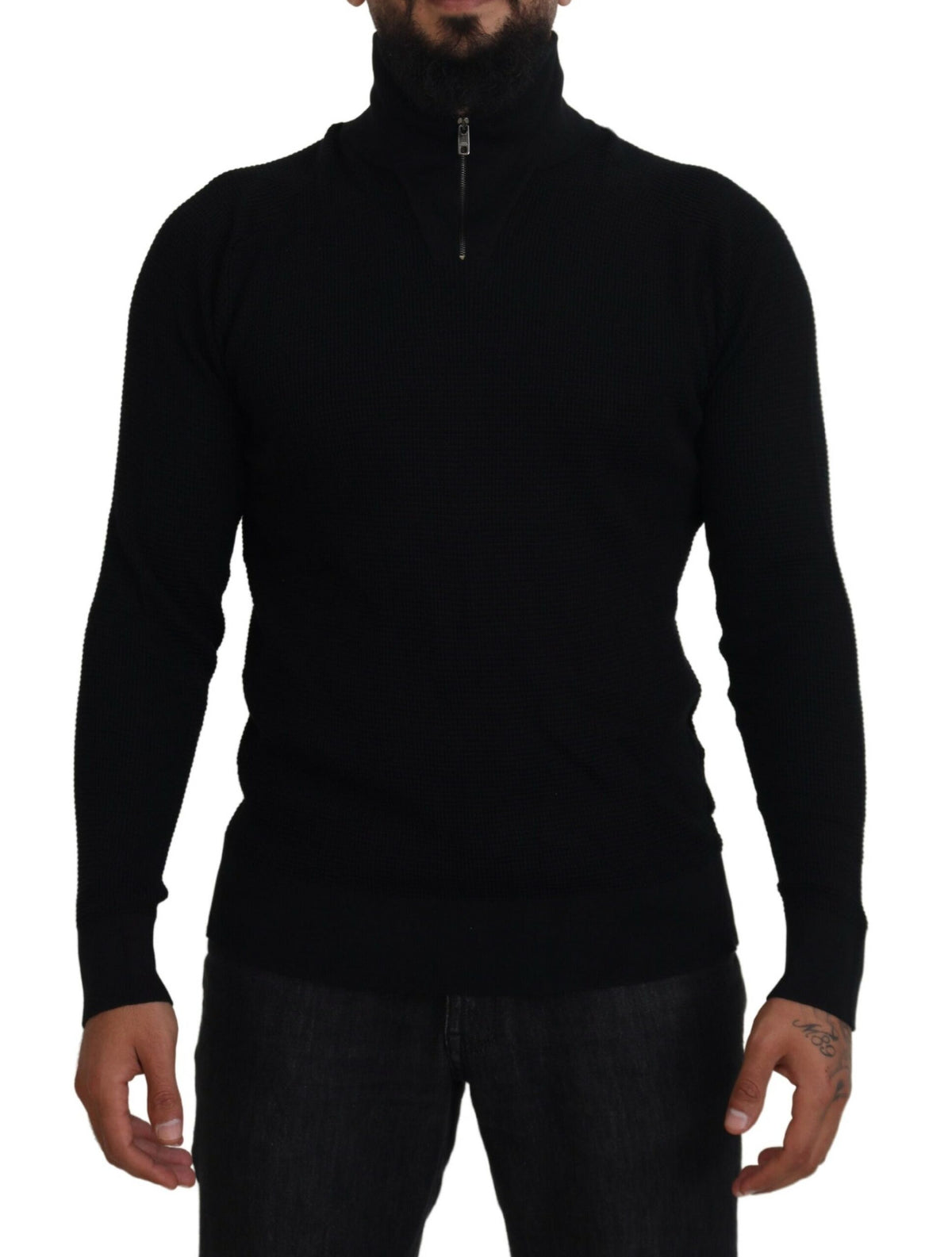 Dolce & Gabbana Black Silk Turtle Neck Pullover Sweater -   -  Dolce & Gabbana.