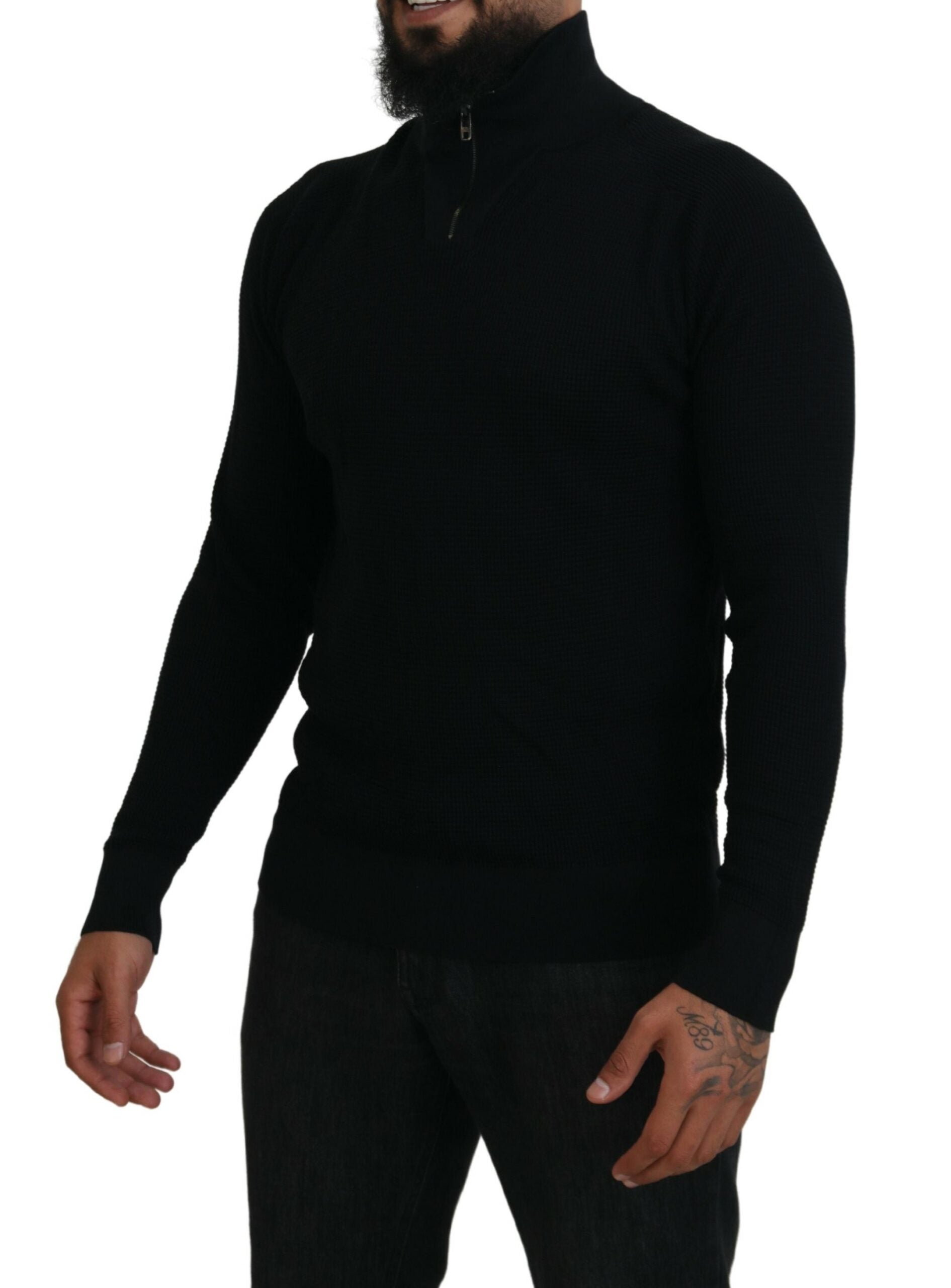 Dolce & Gabbana Black Silk Turtle Neck Pullover Sweater -   -  Dolce & Gabbana. Dolce & Gabbana Black Silk Turtle Neck Pullover Sweater -   -  Dolce & Gabbana.